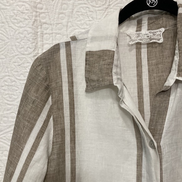 Stella Moda 100% Linen Women’s Lagenlook Shirt Dress sz Medium Italy - Picture 5 of 11